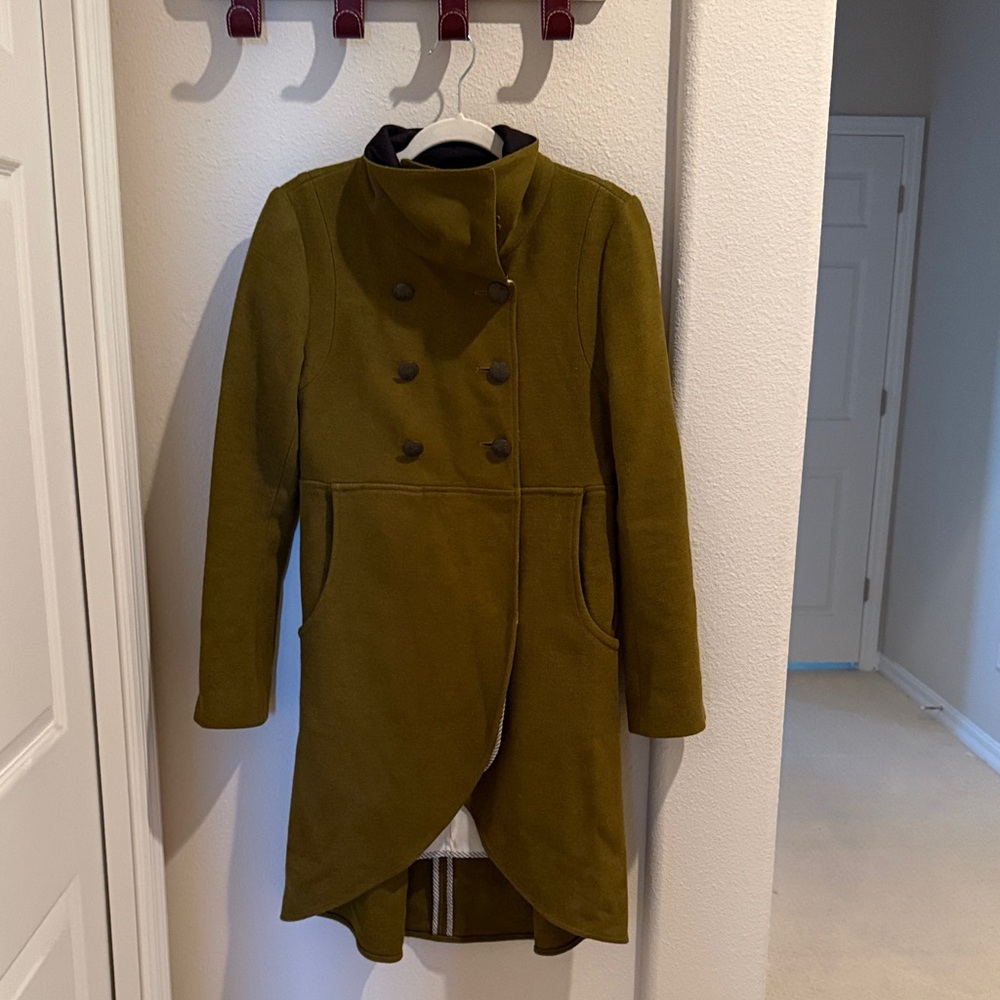 Trovata Olive Double-Breasted Trench Coat